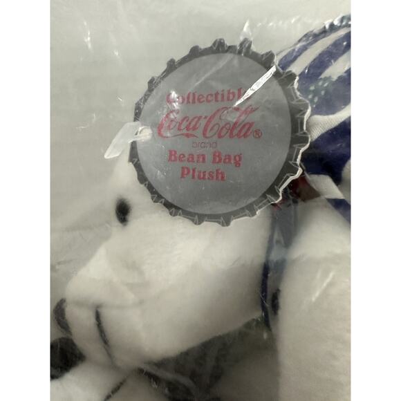 Vintage COCA COLA Kissing Polar Bears Bean Bag Plush NEW In Package 1998 - Picture 4 of 5